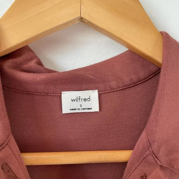 Aritzia Wilfred Short Sleeve Jersey Cinched Visit Dress Sz Small - Picture 5 of 7